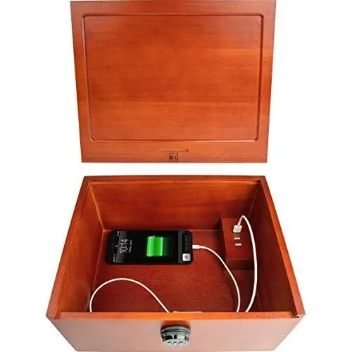 Multi Device Charging Boxes with Lock - Locking Cell Phone Charging Station Wooden Stash Boxes with Lock Large Safe Boxes with USB Charger Wood Stash Boxes Multi Device Charging Boxes with Lock - Locking Cell Phone Charging Station Wooden Stash Boxes with Lock Large Safe Boxes with USB Charger Wood Stash Boxes