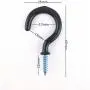 Yueton 50pcs Vinyl Coated Screw-in Ceiling Hooks Cup Hooks (Black)