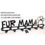 Dog Leash Wall Hanger Hook Holder Fur Mama Gloss Black Handmade in USA