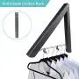 ZSFirst Retractable Clothes Rack - Wall Mounted Folding Clothes Hanger Drying Rack for Laundry Room Closet Storage Organization, Aluminum, Easy Installation (FBA, Black)