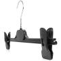 HANGERWORLD 20 Black 13.4inch Plastic Coat Clothes Garment Pants Skirt Hangers with Adjustable Clips