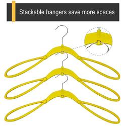 VISMOORE Portable Suit Hanger for Business Travel Luxury Design with Reinforce Rotatable Hanger Wings Free Swivel to Different Shoulder Widths, Space Saving Clothes Hangers (Yellow, Classic)