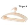 Iddefee Clothes Hanger 20 Pieces Hangers Plastic Sturdy and Space Saving for Suit Clothes Everyday Standard Use Clothing Pants Skirt Hangers for Home Pants Hangers (Color : Beige, Size : 41.5X19.5CM)