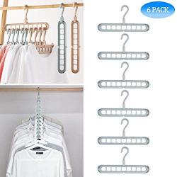 BKONF Space Saving Hangers, Clothes Grouper, Multifunctional Closet Organizer, Pack of 6