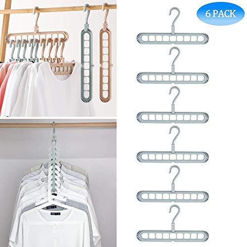 BKONF Space Saving Hangers, Clothes Grouper, Multifunctional Closet Organizer, Pack of 6