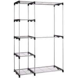 Shreem85 Silver Closet Portable Storage Organizer Clothes Hanger Garment Rail Rack Shelf