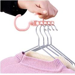 10pcs Random Color 5 Circle Creative Dry Hanger Organizer Fixed Holder Buckle Household Anti-Slip Clothes Hanger Multilayer Windproof Rack