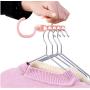 10pcs Random Color 5 Circle Creative Dry Hanger Organizer Fixed Holder Buckle Household Anti-Slip Clothes Hanger Multilayer Windproof Rack