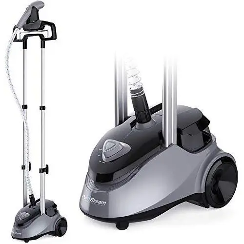 PurSteam Full Size Garment Fabric Steamer Professional Heavy Duty Industry Leading 2.5 Liter (85 fl.oz.) Water Tank Producing Over 60min of Continuous Steam with 4 Level Steam Adjustment PurSteam Full Size Garment Fabric Steamer Professional Heavy Duty Industry Leading 2.5 Liter (85 fl.oz.) Water Tank Producing Over 60min of Continuous Steam with 4 Level Steam Adjustment