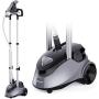 PurSteam Full Size Garment Fabric Steamer Professional Heavy Duty Industry Leading 2.5 Liter (85 fl.oz.) Water Tank Producing Over 60min of Continuous Steam with 4 Level Steam Adjustment