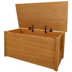 Large Oak Wooden Toy Boxes and Blanket Chest - All Wood - Optional Cedar Base (Cedar Base)