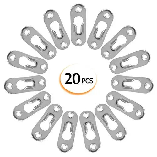 20 Pcs Keyhole Hangers Metal Fasteners for Picture Frames Mirrors Cabinet, 42 mm x 14 mm Flush Mount Hardware(no Screws) 20 Pcs Keyhole Hangers Metal Fasteners for Picture Frames Mirrors Cabinet, 42 mm x 14 mm Flush Mount Hardware(no Screws)