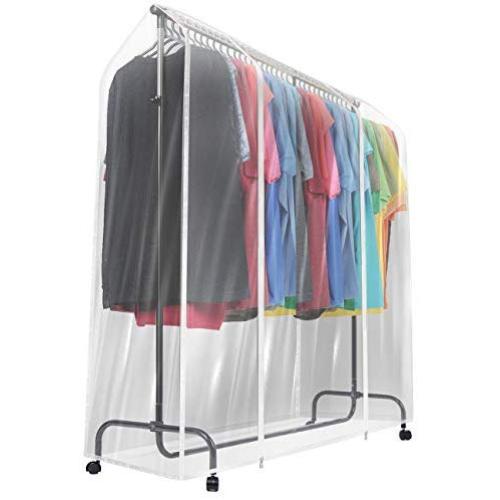 Sorbus Garment Rack Cover - 6 Ft Transparent Clothes Rail Cover, Garment Coat Hanger Protector Clothing Storage for Dresses, Suits, Coats, and More Sorbus Garment Rack Cover - 6 Ft Transparent Clothes Rail Cover, Garment Coat Hanger Protector Clothing Storage for Dresses, Suits, Coats, and More