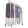 Sorbus Garment Rack Cover - 6 Ft Transparent Clothes Rail Cover, Garment Coat Hanger Protector Clothing Storage for Dresses, Suits, Coats, and More