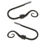 2PCS Heavy Duty Antelope Horn Design Window Curtain Hook U Shape Drapery Blinds Tieback Holdback Holders Wall Clothes Coat Hangers - Black