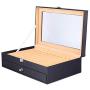 Pen Display Boxes 24 Piece Black Leather Flannel Pen Organizer Box,Glass Pen Display Case Storage Boxes with Lid,Top Glass Window Two Level Display Case with Drawer Pen Collection Display Case (Black) Pen Display Boxes 24 Piece Black Leather Flannel Pen Organizer Box,Glass Pen Display Case Storage Boxes with Lid,Top Glass Window Two Level Display Case with Drawer Pen Collection Display Case (Black)