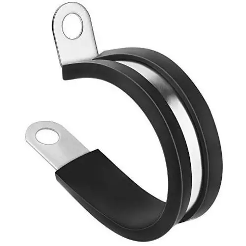 TEMOYJ 20 Pack 1/2 Inch 304 Stainless Steel Cable Clamp, Rubber Cushion Pipe Clamps, Wire Clamps TEMOYJ 20 Pack 1/2 Inch 304 Stainless Steel Cable Clamp, Rubber Cushion Pipe Clamps, Wire Clamps