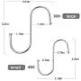 Ewinever Heavy Duty S Hooks,15PCS Stainless Steel S Shaped Hanging Hooks Hanger for Kitchen Office Bathroom Bedroom,Silver(Small-5 Pack,Medium-10 Pack)