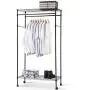 NanaPluz Rolling Portable Shelf Garment Rack Storage Adjustable Rod Double Hanging Clothes Rail Hanger with Ebook