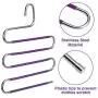 HOUSE DAY S-Shape Pants Hangers Space Saving Trousers Hangers 4 Pack, Non Slip Jeans Hanger Ideal Closet Organizer for Pants Jeans Scarfs Belts Ties, Purple HOUSE DAY S-Shape Pants Hangers Space Saving Trousers Hangers 4 Pack, Non Slip Jeans Hanger Ideal Closet Organizer for Pants Jeans Scarfs Belts Ties, Purple