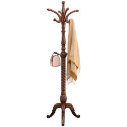 JIAYING Coat Racks Coat Rack European Style Solid Wood Coat Racks Indoor Landing Bedroom Hangers Modern Assembly Home Clothes Hanger 198cm Multifunction (Color : Brown)