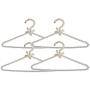 WHOSEE 4 Pack Clothes Pearl Hanger 10KG Weight Bearing Trouser Bead Skirts Hanging Holder White