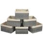 SONGMICS Storage Bins, Set of 6 Rattan-Style Storage Baskets, Decorative Bins with Cotton Liner for Shelf, Toy Organizer for Bedroom Closet Laundry Room, 15.8 x 11.8 x 9.8 Inches, Gray URRB256WG