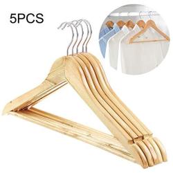 Wenje Wooden Coat Clothes Hangers with Non Slip Non-Slip Wooden Hangers Suit Hangers Clothes Hangers 5pcs 4422.52cm Wood