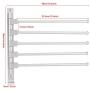 Swivel Towel Bar, Wall Mounted Durable Towel Holder with Hook, Folding Arm Bathroom Kitchen Office Towel Clothes Hanger Tie Rack with Hardware Screws Heavy Duty Swing Towel Bars (5 Bar, Silver)