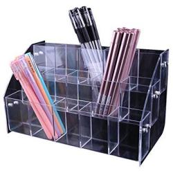 Clear Acrylic Pen Holder Stationery Store Storage Brush Case Clear Display Stand Desktop Writing Pot Writing Pencil Organiser