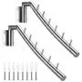 Bosszi 2-Pack Wall Mounted Folding Clothes Hanger Rack, Stainless Steel Clothes Hooks with Swing Arm Holder Space Saving Clothing Hanging System Closet Storage Organizer Heavy Duty Drying Rack