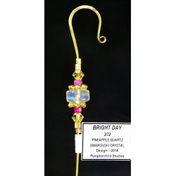 Handmade Jeweled Christmas Ornament Hanger Hook- BRIGHT DAY