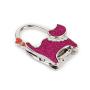 Foldable Table Cat Purse Bag Rhinestone Hanger Hangbag Hook Holder - Fuchsia