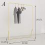 Industrial pipe Clothes Display Racks Metal Heavy Duty Garment Rack Customized Hangers Clothing Shelves Gold