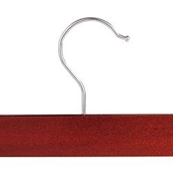 Casafield - 10 Cherry Wooden Pants Hangers with Non-Slip Metal Clips - Premium Lotus Wood & Chrome Swivel Hook for Dress Clothes, Trousers, Skirts, Slacks