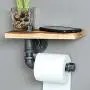 Industrial Retro Pipe Bathroom Wall-mounted Shelf Tissue Roll Hanger,Towel Rack,Clothes Rack,Kitchen Wine Rack,Toilet Paper Holder 9.8 inch Industrial Retro Pipe Bathroom Wall-mounted Shelf Tissue Roll Hanger,Towel Rack,Clothes Rack,Kitchen Wine Rack,Toilet Paper Holder 9.8 inch