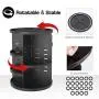 Syntus 360 Rotating Makeup Organizer, DIY Adjustable Bathroom Makeup Carousel Spinning Holder Rack, Large Capacity Cosmetics Storage Boxes Vanity Shelf Countertop, Fits Makeup Brushes, Lipsticks, Black