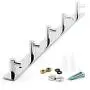 1X Deluxe Chrome Clothes Hat Coat Holder Rack 5 Hooks Stainless Steel Wall Hanger 1X Deluxe Chrome Clothes Hat Coat Holder Rack 5 Hooks Stainless Steel Wall Hanger