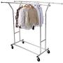 Cypressshop Commercial Garment Rack Hanger Clothes Hanging Holder Rolling Portable Adjustable Double Steel Rail Racks Trolley Textile Dryer Home Furniture