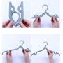 Studyset Portable Folding Travel Hanger Detachable Clips Foldable Non-Slip Clothes Hanger Beige with Clips