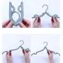 Studyset Portable Folding Travel Hanger Detachable Clips Foldable Non-Slip Clothes Hanger Beige with Clips