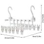 Ice-Beauty-ukzy Foldable Clothes Hangers Plastic 6 in 1,Multi-Function Magic Drying Pants Holder Skirt Clip Adjustable Dual Hooks Creative Space Saving Drying Rack Wardrobe Organizer White2packs