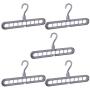 10pcs Random Color Multi-Function Folding Magic Hanger Nine-Hole Rotating Clothes Hanger Wardrobe Drying Clothes Home Bedroom Storage Tool