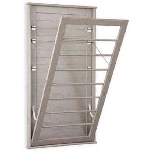 PINSPIRATION Wall Mount Adjustable Clothes Taupe Rack Laundry Drying Hanger Room Space Clothing Dryer