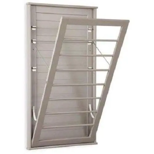 PINSPIRATION Wall Mount Adjustable Clothes Taupe Rack Laundry Drying Hanger Room Space Clothing Dryer