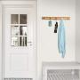LANGRIA Wall Mounted Floating Coat Rack with Foldable 5 Hooks Storage Shelf for The Clothes and Hat