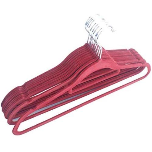 wrea 10pcs Non-Slip Flocked Adult Clothes Hangers 360 Degree Swivel Notched Shoulders Coat Trousers Hanger wrea 10pcs Non-Slip Flocked Adult Clothes Hangers 360 Degree Swivel Notched Shoulders Coat Trousers Hanger