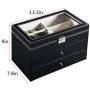 Atezch 3 Layer 18 Slots Eyeglass Sunglass Storage Box, Men Women Storage Holder Boxes Glasses Display Case with Drawer Storage Box(Ship from US!!!)