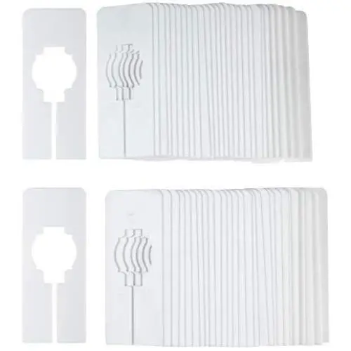 Juvale 60-Pack White Blank Rectangle Hanger Dividers for Clothing Racks, Home, and Closet, 5 x 2 Inches