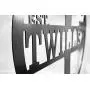 Personalized Metal Steel Monogram Wall Art Door Hanger - Customized with Last Name and Wedding Year - Beautiful Wall Decor For Custom Anniversary or Wedding Gift Present